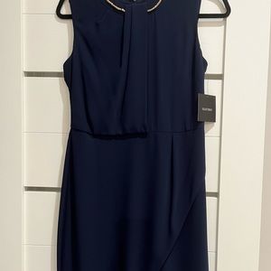 Navy knit elegant dress